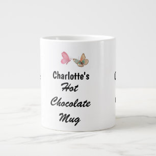 Sweet Modern Custom Name Script Hot Chocolate Large Coffee Mug