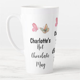 Sweet Modern Custom Name Script Hot Chocolate  Latte Mug