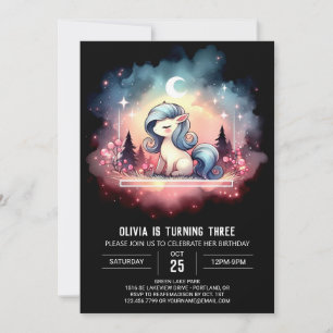 Sweet Modern Horse Birthday Invitation