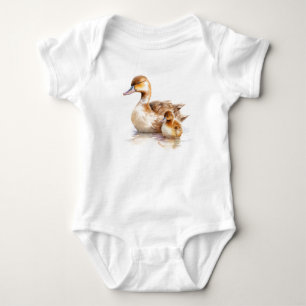 Sweet Momma Duck with Baby Duckling, Baby Shower Bodysuit