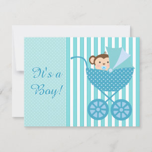 Sweet Monkey Baby Shower Invitation