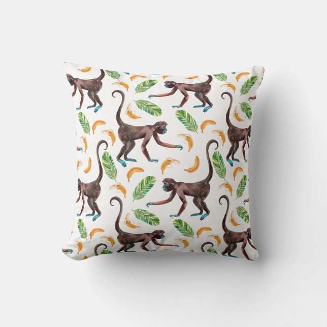 Sweet Monkeys Juggling Bananas Cushion (Front)