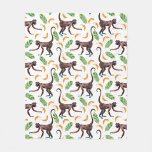 Sweet Monkeys Juggling Bananas Fleece Blanket