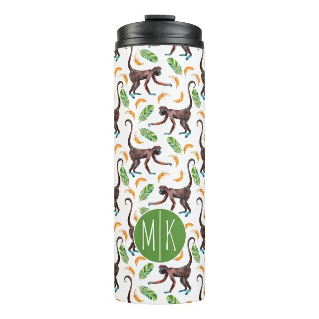 Sweet Monkeys Juggling Bananas | Monogram Thermal Tumbler (Front)