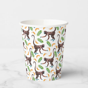 Sweet Monkeys Juggling Bananas Paper Cups