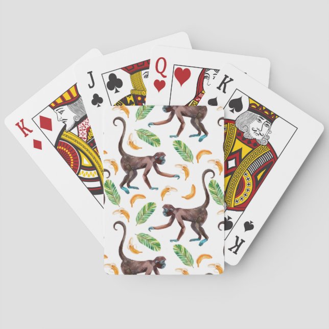 Sweet Monkeys Juggling Bananas Playing Cards (Back)