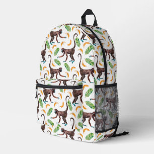 Sweet Monkeys Juggling Bananas Printed Backpack