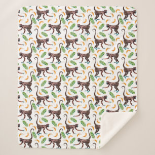 Sweet Monkeys Juggling Bananas Sherpa Blanket