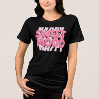 Sweet Mood Pink Bubble Lettering Cute Aesthetic  Tri-Blend Shirt