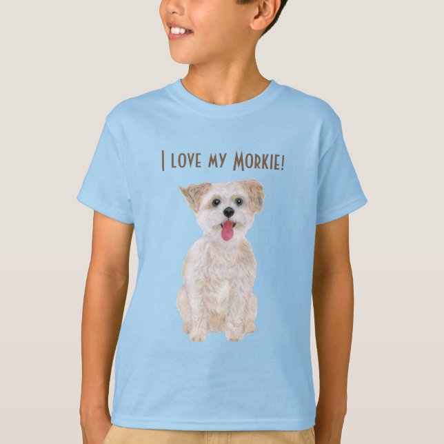 Sweet Morkie Blue Boy's T-Shirt (Front)