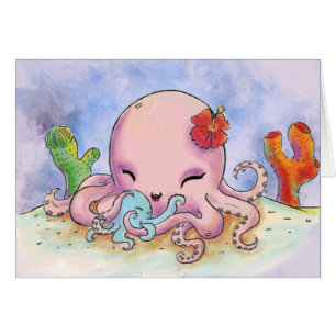 Sweet Mother and baby Octopus Mothers Day