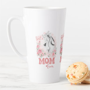 Sweet Mother and Child Watercolor Roses "Best Mom  Latte Mug