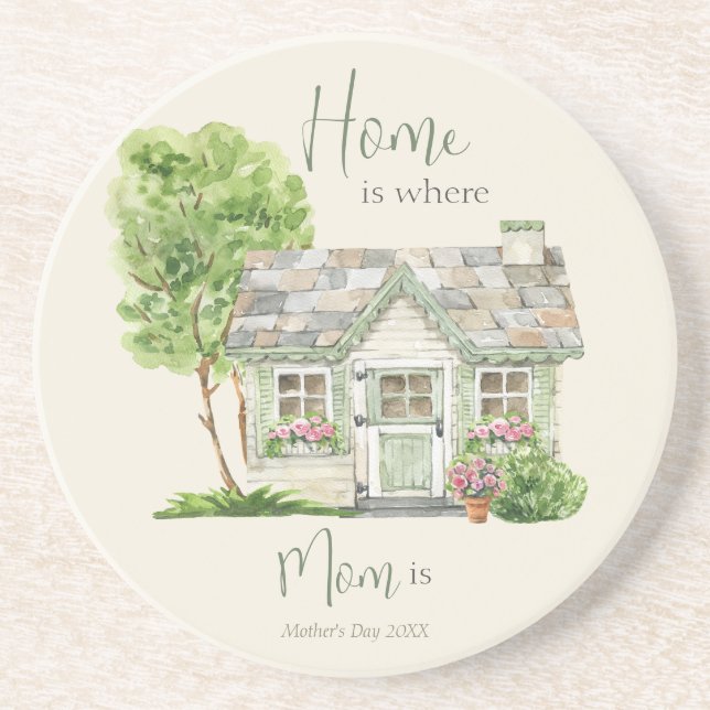 Sweet Mother’s Day Quote Watercolor Coaster (Front)