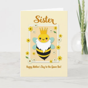 Sweet Mothers Day Bee Illustration Card