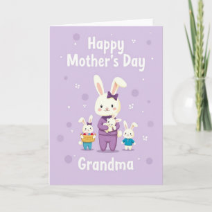 Sweet Mothers Day Bunny Art Card