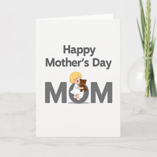 Sweet Mothers Day Illustration Card