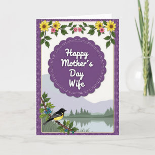 Sweet Mothers Day Lake Bird Card