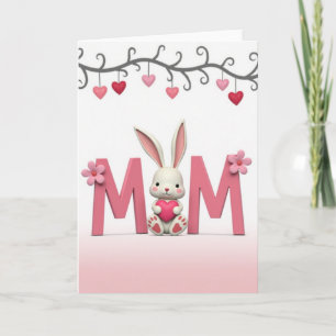 Sweet Mothers Day Rabbit Art Card