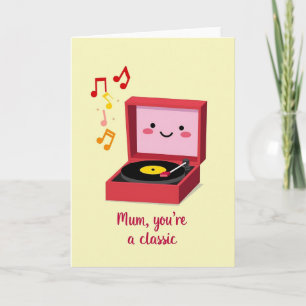 Sweet Mothers Day Record Player Card