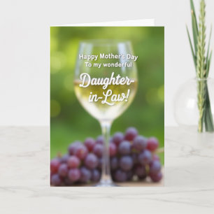 Sweet Mothers Day Wine Glass Card