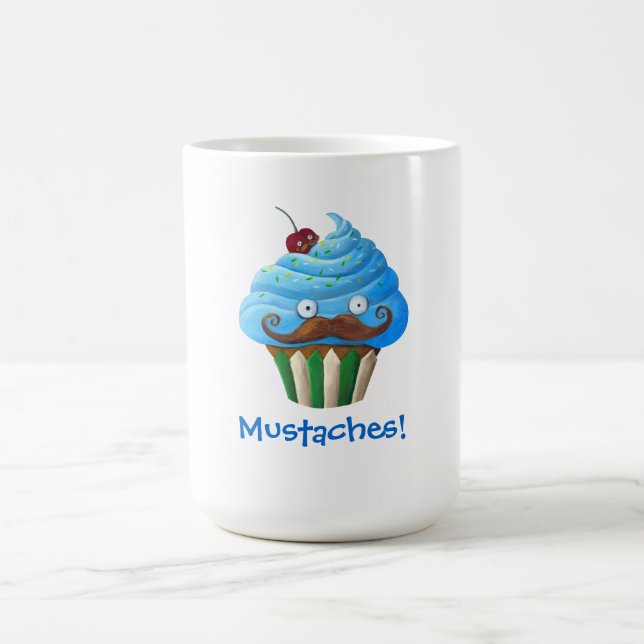 Sweet Moustached Cupcake Coffee Mug (Center)