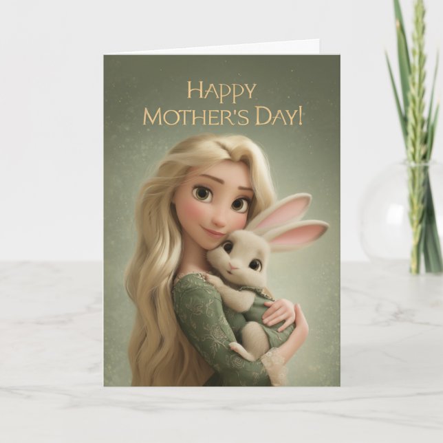 Sweet Mum and Baby Bunny Mother’s Day Card (Front)