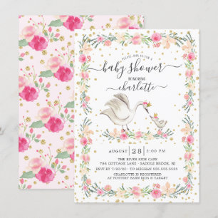 Sweet Mum & Baby Swan Baby Shower Invitation