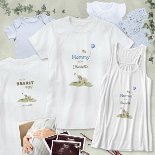 Sweet Mum to Be Bearly Wait Blue Balloon Baby Boy T-Shirt