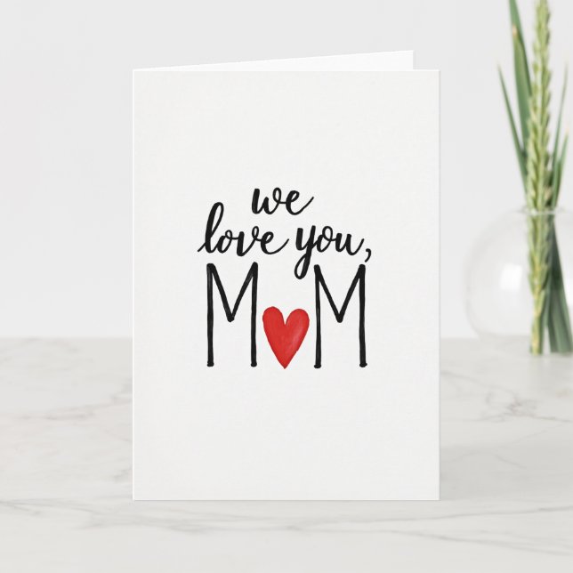 Sweet Mum Vermilion Heart Card (Front)