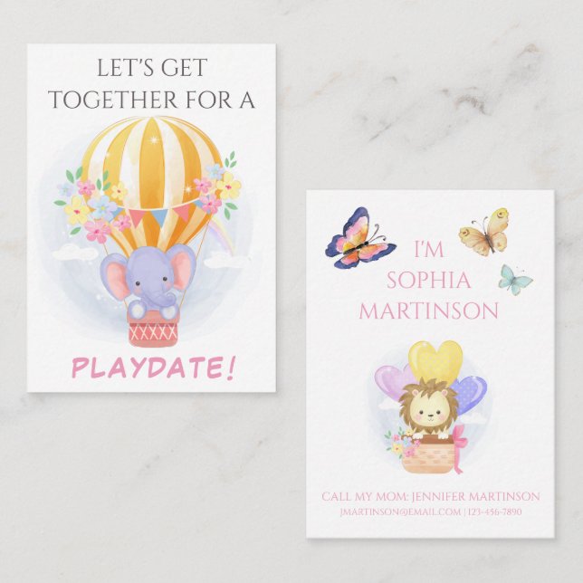Sweet Mummy Calling Card For Child Playdate (Front/Back)
