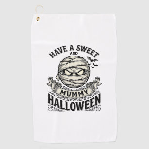 Sweet Mummy Halloween Vintage Vector Design_1 Golf Towel