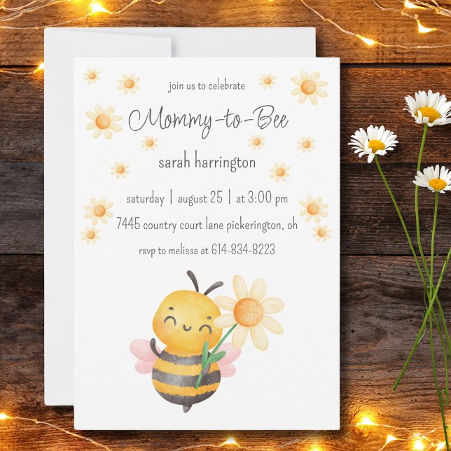 Sweet Mummy-to-Bee Daisy Baby Shower  Invitation (Creator Uploaded)