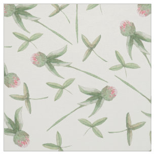 Sweet n Chic Watercolor Pink Cornflower Plants Fabric