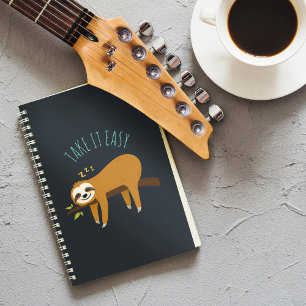 Sweet Napping Sloth "Take It Easy" Notebook