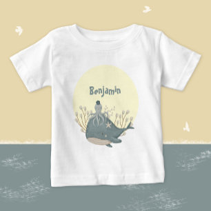 Sweet Nautical Whale Squid Baby Shower Baby T-Shirt