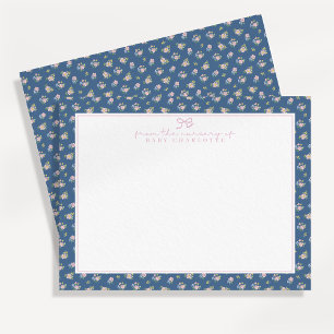 Sweet Navy Floral Nursery Note Card