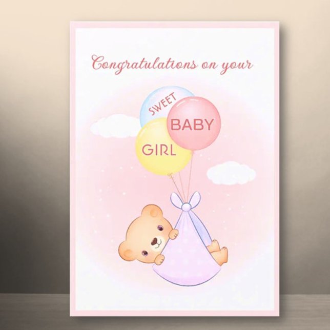 Sweet! New Baby Girl Folded Greeting Card (Creator Uploaded)