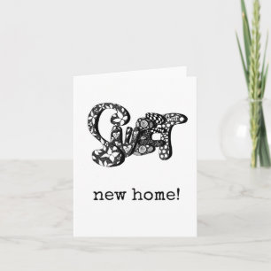 Sweet New Home Card, Retro Bubble, Word Art Card