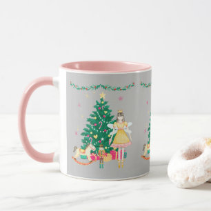 Sweet Nutcracker Ballerina Watercolor Christmas Mug
