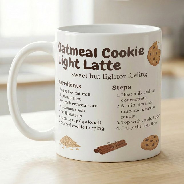 Sweet Oat Cookie Latte Recipe Coffee Mug (Creator Uploaded)