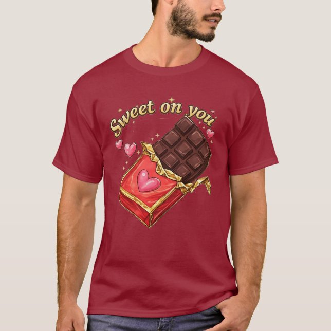 Sweet on You Chocolate Valentine design T-Shirt (Front)