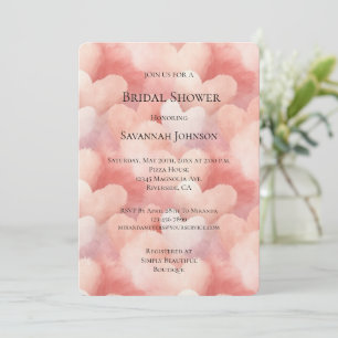 Sweet On You Pink Peach Hearts Bridal Shower Invitation