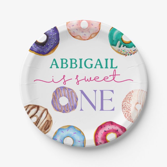 Sweet One 1st Birthday Paper Plate (Front)