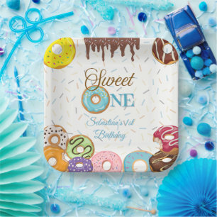 Sweet One 1st Birthday Party Plate   Customisable