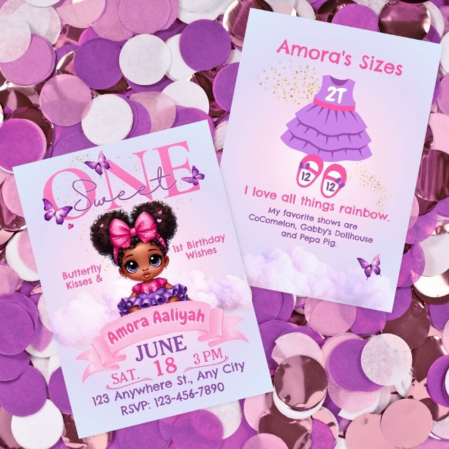 Sweet ONE Afro Puff Baby Girl 1st Birthday   (Creator Uploaded)