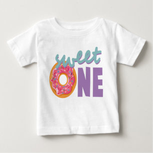 Sweet One Baby Girl First Birthday Doughnut colour Baby T-Shirt