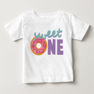 Sweet One Baby Girl First Birthday Doughnut colour T-Shirt