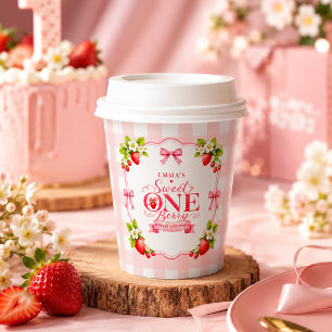 Sweet One Berry Girls First Birthday Party Paper Cups