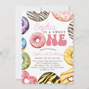 Sweet One Birthday Invitation, 1st Birthday Girl  Invitation