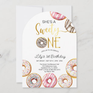 Sweet One Birthday Invitation, 1st Birthday Girl Invitation